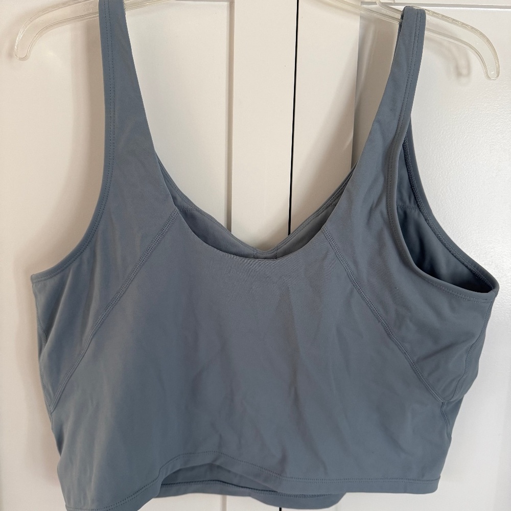 WOMENS AQUA BLUE CROP WORKOUT TOP SIZE 2X